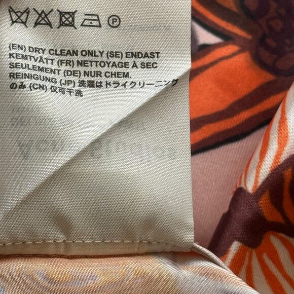 Acne Studios Delina Retro Floral Print Satin Shift‎ Dress Multicolor EU 34 - Picture 10 of 11